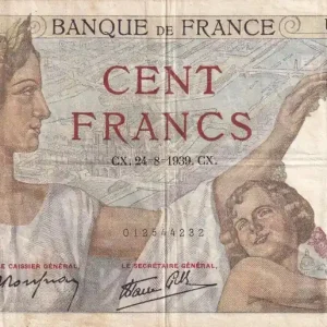 Billet France 100 Francs - Sully - 24-08-1939 - Série U.502 - F.26.05 Meilleure Qualité