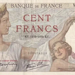 Nouveauté Billet France 100 Francs - Sully - 14-09-1939 - Série W.811 - F.26.06