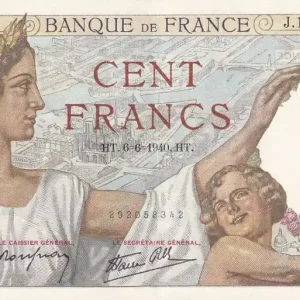 Billet France 100 Francs - Sully - 06-06-1940 - Série J.11683 - F.26.31 Nouveauté