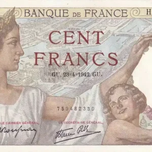 Super Prix Billet France 100 Francs - Sully - 23-04-1942 - Série H.30380 - F.26.70
