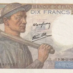 Billet France 10 Francs - Mineur - 26-11-1942 - Série W.22 - F.08.06 Édition Limitée