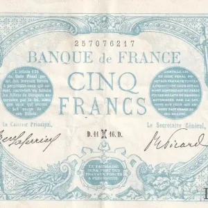 Billet France 5 Francs - Bleu - 11-02-1916 - Série B.10284 Prix Promo