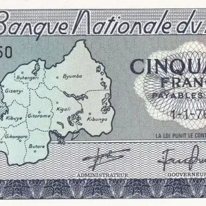 Paiement Sécurisé Billet Rwanda 50 Francs - Carte du Rwanda - Mineurs - 1976 - P.7c
