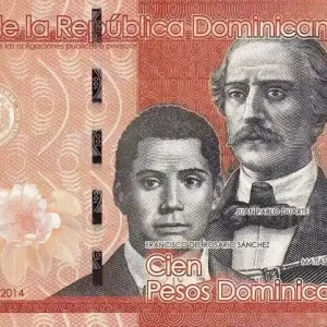 Acheter Direct Billet République dominicaine 100 Pesos - Duarte, Sanchez, Mella - Puerta del Conde - 2014 - P.190a