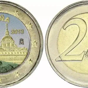 Espagne 2 Euros - Escurial - Colorisée - 2013 Meilleure Qualité