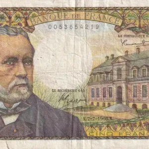 Billet France 5 Francs - Pasteur - 07-07-1966 - Série M.22 - F.61.02 Authentique