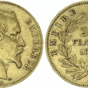 France 20 Francs Napoléon III Tête nue - 1857 A Paris - Or Fait Main