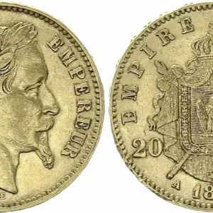 Offre Du Jour France 20 Francs Napoléon III - Tête Laurée - 1867 A Paris Or