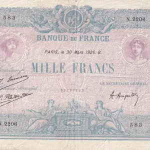 Billet France 1000 Francs - Rose et Bleu - 30-03-1926 - Série N.2206 - F.36.42 Achat Immédiat