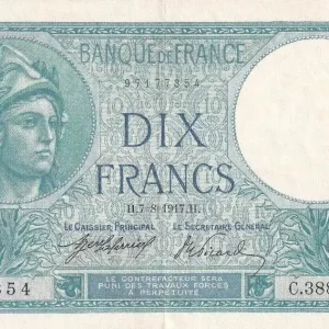 Retour Gratuit Billet France 10 Francs - Minerve - 07-08-1917 - Série C.3888 - F.06.02
