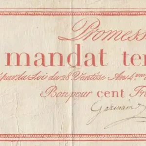 Promotion Billet France 100 Francs - Mandat Territorial - 1796 - Sans Série - L.197