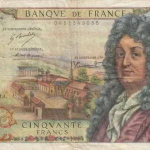 Retour Gratuit Billet France 50 Francs Racine - 05-11-1971 Série Q.181 - TB