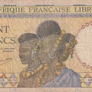 Certifié Billet B A O 100 Francs - Femmes Foulahs - ND (1942) - Série G (Cameroun) - Kol.506b