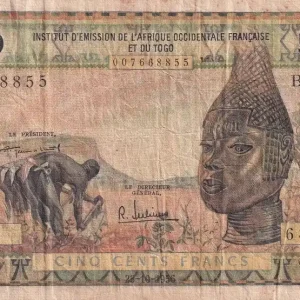 Achat Immédiat Billet B A O 500 Francs - Agriculteurs, masque - 23-10-1956 - Série B.4 - Kol.208a