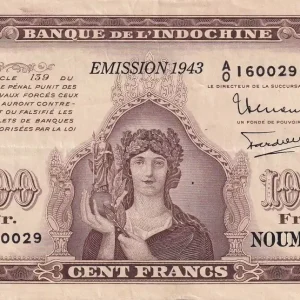 Paiement Sécurisé Billet Nle Calédonie 100 Francs - Minerve - Ruines d'Angkor - 1943 - Série AO - Kol.426