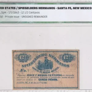 Must-Have Billet USA 12 1/2 Centavos - Nouveau-Mexique - Santa Fe - Spiegelberg Hermanos - 01-01-1863