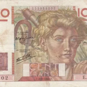 Billet France 100 Francs Paysan - 03-10-1946 - Série E.102 Réduction