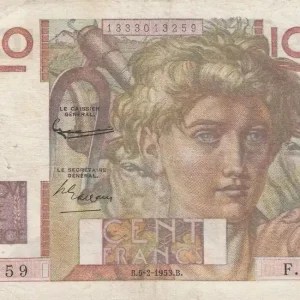 Billet France 100 Francs Paysan - 05-02-1953 - Série F.534 Jusqu’à Épuisement Des Stocks