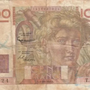 Billet France 100 Francs Paysan - 01-10-1953 - Série T.567 Nouveauté