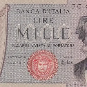 Paiement Sécurisé Billet Italie 1000 Lire- G. Verdi - 05-08-1975 - Série FC - P.101d