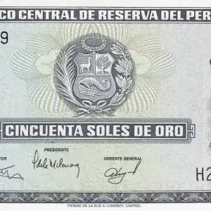 Populaire Billet Pérou 50 Soles de Oro - Tupac Amaru II - 1977 - Série H - P.113