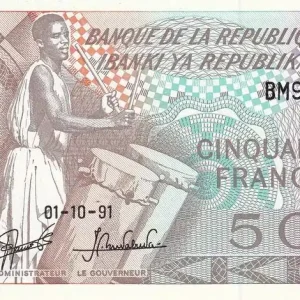 Haute Qualité Billet Burundi 50 Francs - Jeune Homme - Armoiries - 1991 - Série BM - P.28c