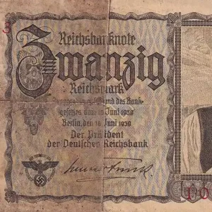 Fait Main Billet Allemagne 20 Reichsmark - Jeune femme - Paysage - 1939 - Lettre I - P.185