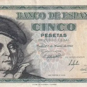 Billet Espagne 5 Pesetas - Elcano - 1948 - Lettre B - P.136 Bon Plan