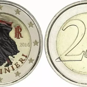 Italie 2 Euros - Carabiniers - Colorisée - 2014 Achetez Aujourd’hui