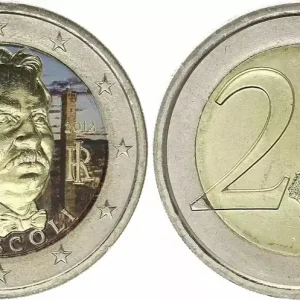 Italie 2 Euros - Giovanni Pascoli - Colorisée - 2012 Artisanat