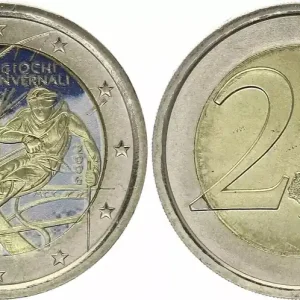 2 Euros - Jeux d'Hiver de Turin - Colorisée - 2006 Prix Choc