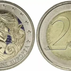 Soldes Italie 2 Euros - Constitution européenne - Colorisée - 2005