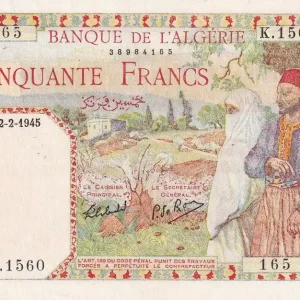 Garantie Incluse Billet Algérie 50 Francs - Couple - 02-02-1945 - Série K.1560 - P.87