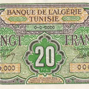 Billet Algérie 20 Francs - Vert - Spécimen - ND (1948) - Kol.11-S2 Acheter Direct