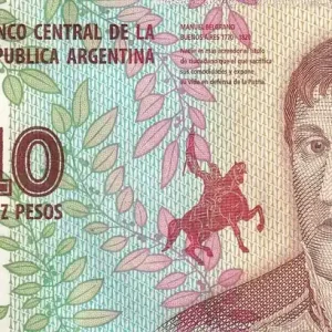 Achat Immédiat Billet Argentine 10 Pesos - J. San Martin - Bolivar, Mendoza, Artigas - 2015 - Série A - P.360