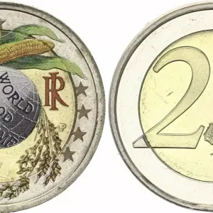 Italie 2 Euros - Programme alimentaire mondial - Colorisée - 2004 Nouveauté