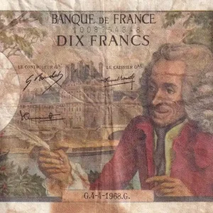 Certifié Billet France 10 Francs - Voltaire - 04-04-1968 - Série N.404 - F.62.32