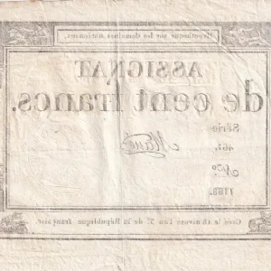 Meilleur Prix Billet France 100 Francs - 18 Nivose An III - (07.01.1795) - Sign. Massé - Série 461 - L.173