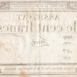 Billet France 100 Francs - 18 Nivose An III - (07.01.1795) - Sign. Farcy - Série 1703 - L.173 Édition Limitée