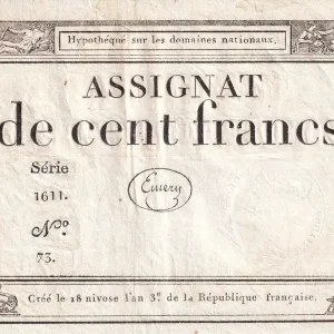 Meilleur Choix Billet France 100 Francs - 18 Nivose An III - (07.01.1795) - Sign. Emery - Série 1611 - L.173