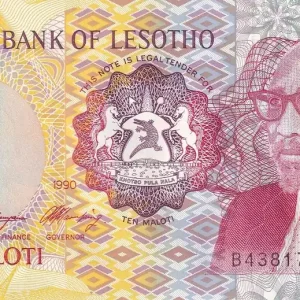 Meilleur Prix Billet Lesotho 10 Maloti - Roi Moshoeshoe II - Cavalier de Bashotho - 1990 - Série B - P.11a