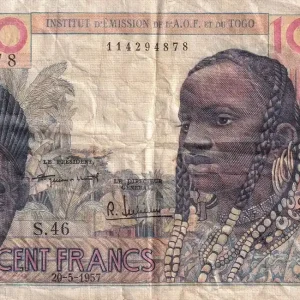 Billet B A O 100 Francs - Masque - 20-05-1957 - Série S.46 - P.46 Petit Prix