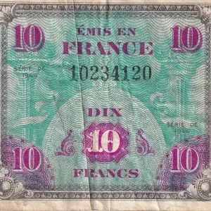 Must-Have Billet France 10 Francs - Drapeau - ND (1944) - Sans série - VF.18.01