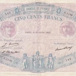 Billet France 500 Francs - Rose et Bleu - 16-07-1929 - Série E.1146 - F.30.32 Bon Marché