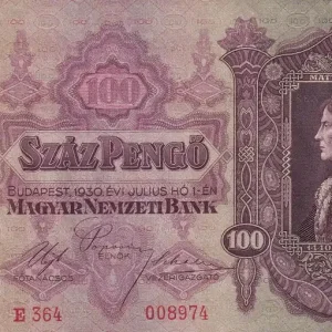 Billet Hongrie 100 Pengo - Roi Matyas - Armoiries - 1930 - Série E - P.98 En Vogue