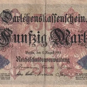 Billet Allemagne 50 Mark - Germania - 1914 - 6 digit - P.49a Soldes