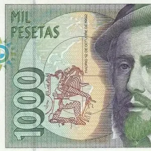 Billet Espagne 1000 Pesetas - Hernan Cortes - 1992 - Série 4M - P.163 Soldes