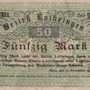 Produit De Marque Billet Allemagne 50 Mark - Metz - 05-11-1918