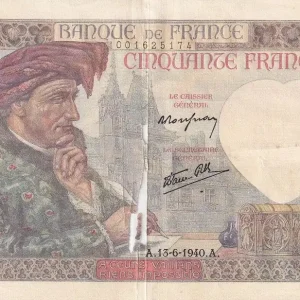 Billet France 50 Francs - Jacques Coeur - 13-06-1940 - Série R.1 - F.19.01 Prix Réduit