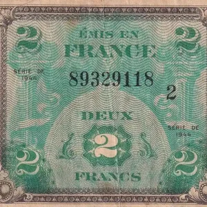 Expédié Aujourd’hui Billet France 2 Francs - Drapeau - 1944 - Série 2 - VF.16.02